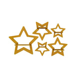 Stars Shape Wood Wall Shelf / Book Shelf, Gold Color